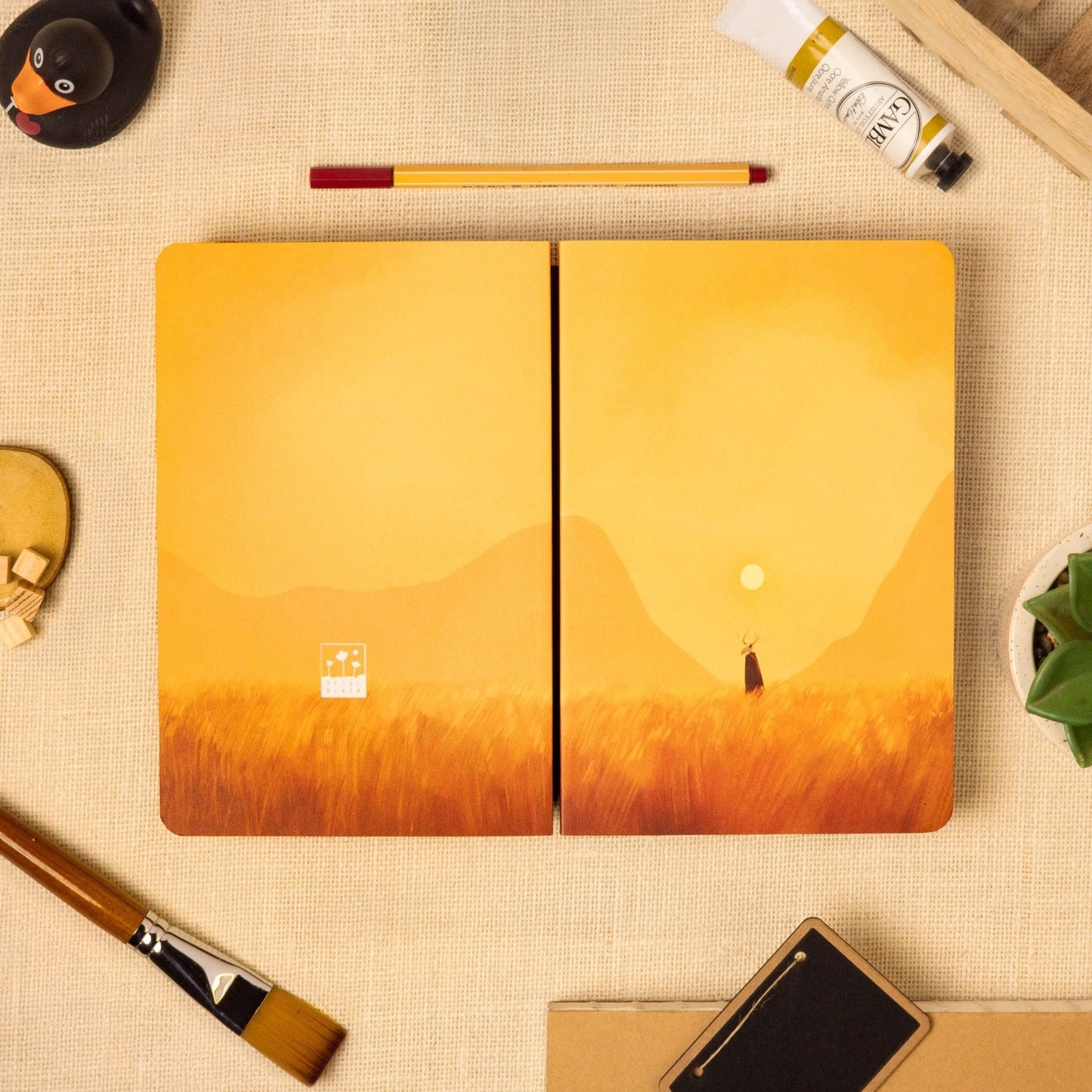 Aesthetic Journal Notebook A5 | Original Art Cover - Uncanny Valley - 144 pages | Dotgrid & Unruled - Petal Black Store