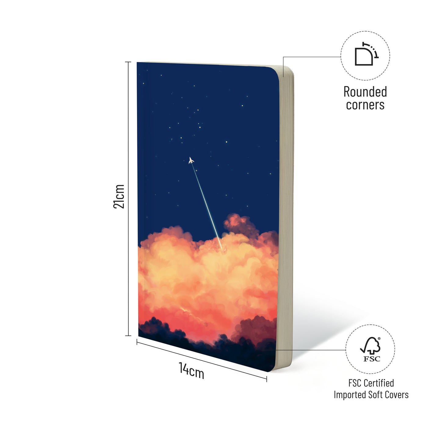 Skyview - Aesthetic Journal Notebook A5 with ORIGINAL ART Cover