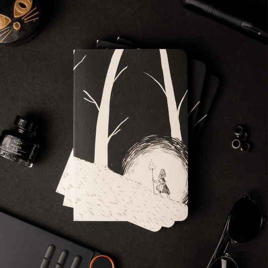 A5 JOURNAL NOTEBOOK with Original Art Cover by Indian Artists | Theyyam Inspired - Petal Black Store