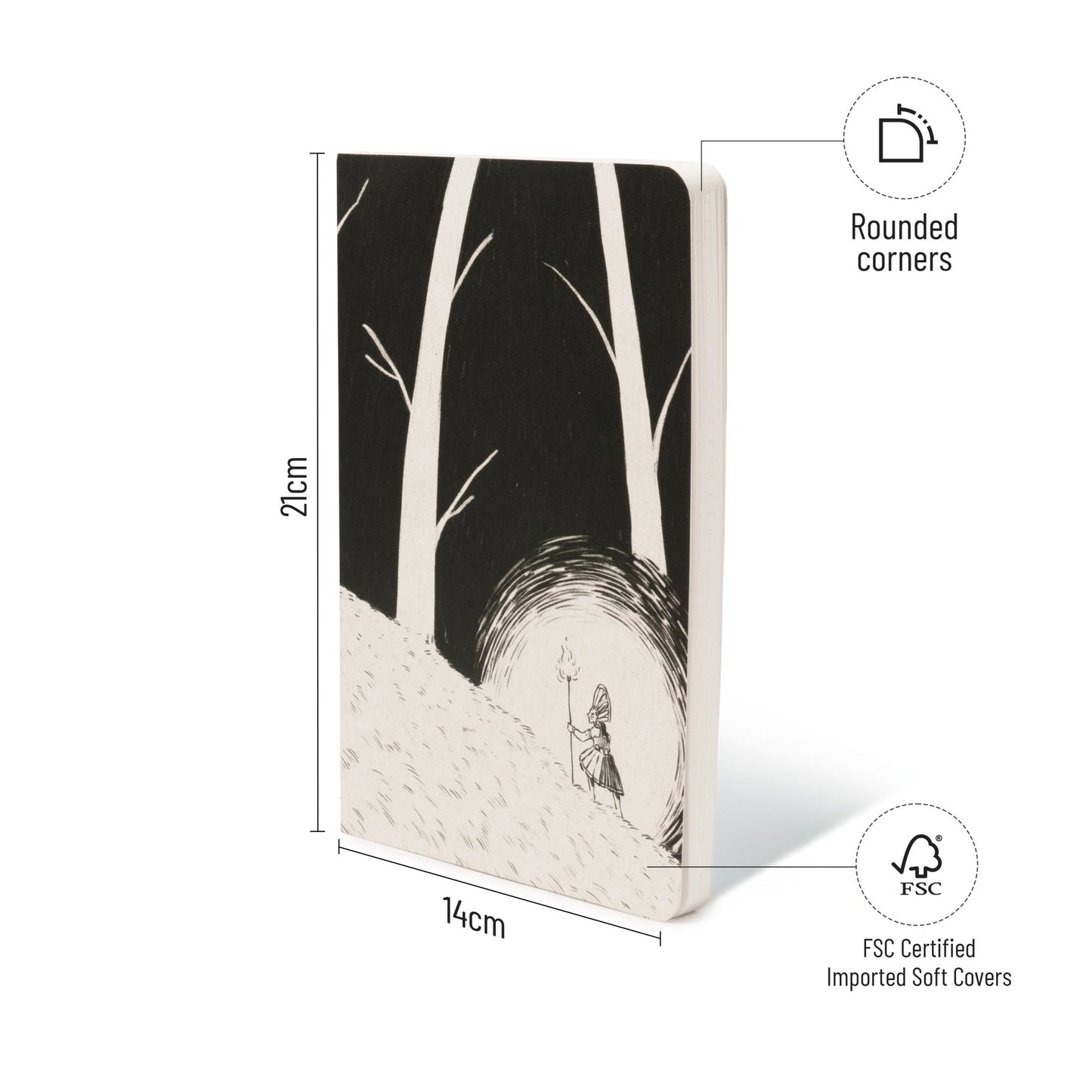 A5 JOURNAL NOTEBOOK with Original Art Cover by Indian Artists | Theyyam Inspired - Petal Black Store