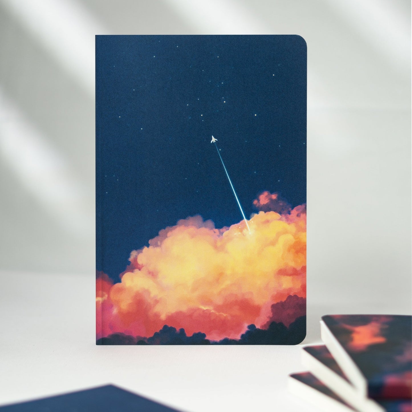 Skyview - Aesthetic Journal Notebook A5 with ORIGINAL ART Cover - Petal Black Store